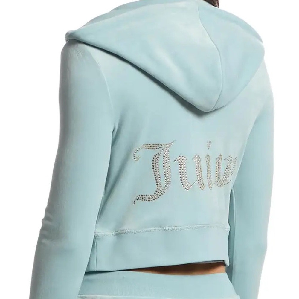 Juicy Couture Bling Velour Full Zip Hoodie Jacket NWT